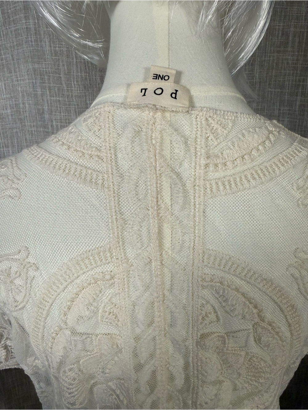 POL Cream Crochet Knit Overlay Top - Picture 4 of 4